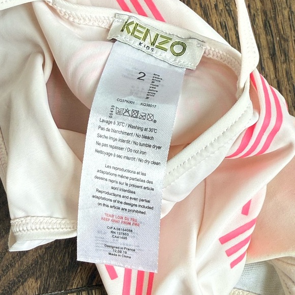 Kenzo Cream and Pink Striped Swimwear 18-24 months 2T toddler baby girl designer - Picture 3 of 3